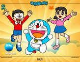 Dibujo Doraemon y amigos pintado por Nika501