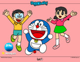 Dibujo Doraemon y amigos pintado por soniart