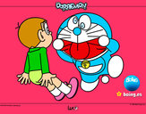 Dibujo Doraemon y Nobita pintado por carlaoriol