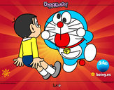 Dibujo Doraemon y Nobita pintado por fiya2000