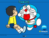 Dibujo Doraemon y Nobita pintado por LukaMiku