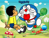 Dibujo Doraemon y Nobita pintado por ndeye