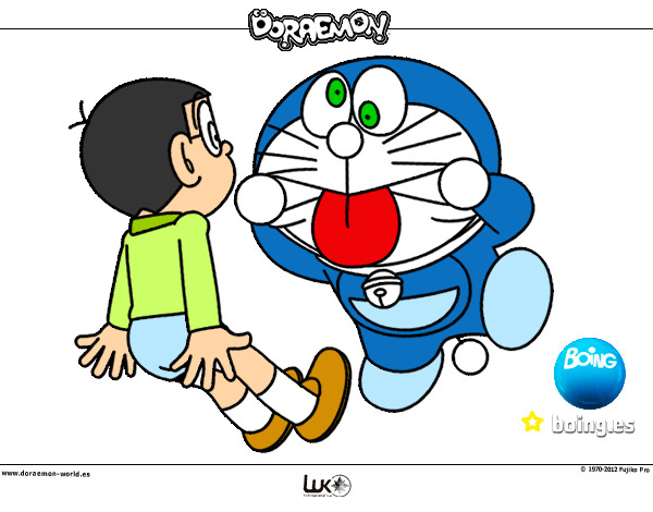 Dibujo Doraemon y Nobita pintado por PeteDr