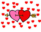 Dibujo Dos corazones con una flecha pintado por CarlaNL 