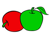 Dibujo Dos manzanas pintado por yasykera