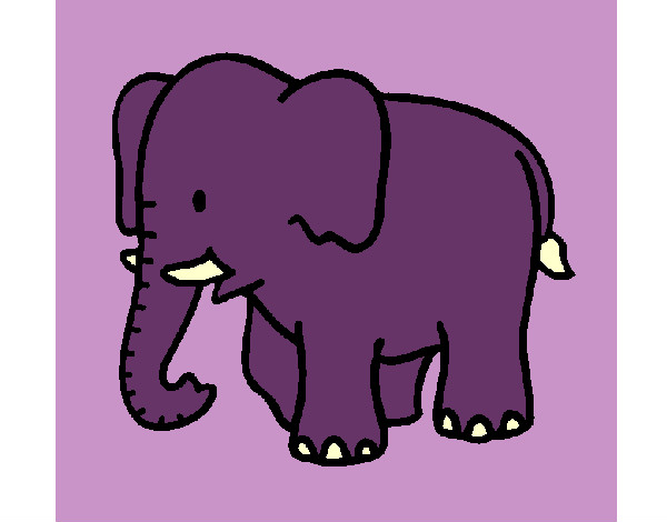Dibujo Elefante bebe pintado por chitaara