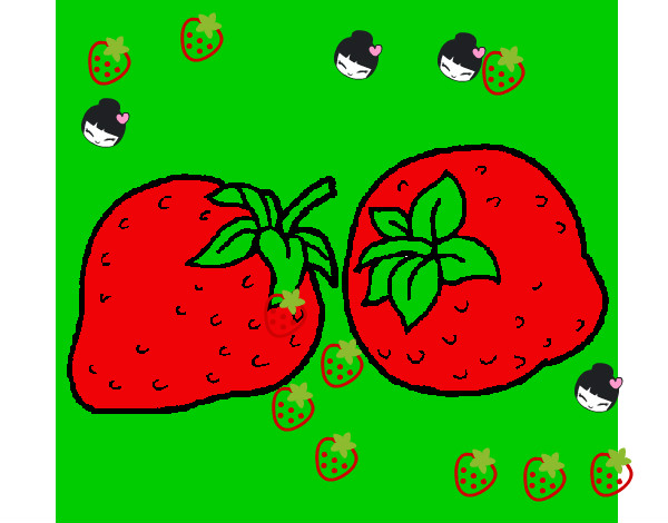 Dibujo fresas pintado por Danahe 