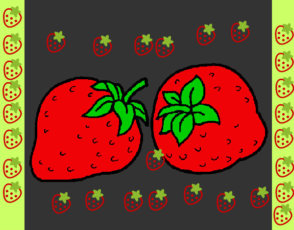 Dibujo fresas pintado por gharhophez