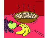 Dibujo Fruta y caracoles a la cazuela pintado por mega20
