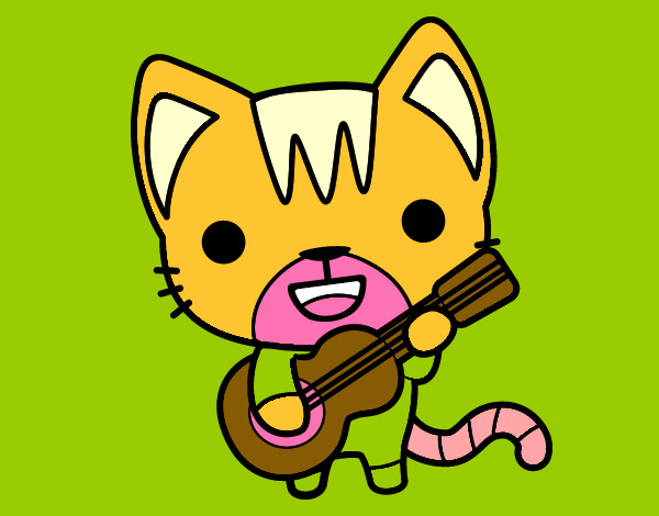 Dibujo Gato guitarrista pintado por LUCIA2