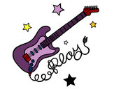 Dibujo Guitarra y estrellas pintado por DianaSwag