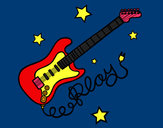 Dibujo Guitarra y estrellas pintado por mariapavon
