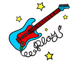 Dibujo Guitarra y estrellas pintado por minilits