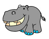 Dibujo Hipopótamo pequeño pintado por jahebara