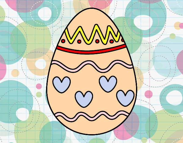 Dibujo Huevo con corazones pintado por leerose1