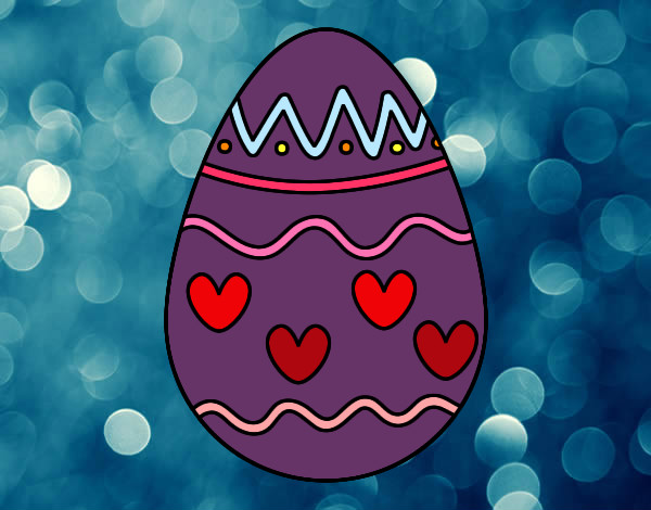 Dibujo Huevo con corazones pintado por princesa84