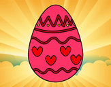 Dibujo Huevo con corazones pintado por silvitica