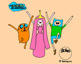Dibujo Jake, Princesa Chicle y Finn pintado por joel10206