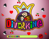 Dibujo Logo Diverking pintado por ventana