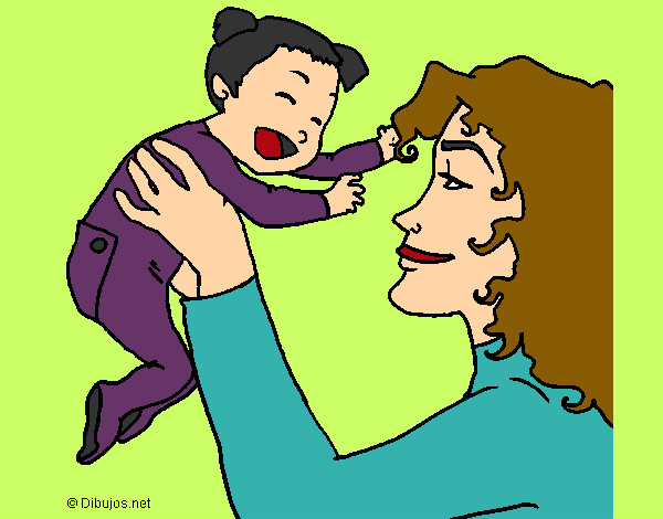 Dibujo Madre con su bebe 1 pintado por Alyy