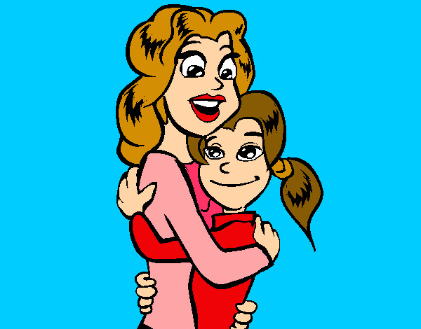 Dibujo Madre e hija abrazadas pintado por nickname12
