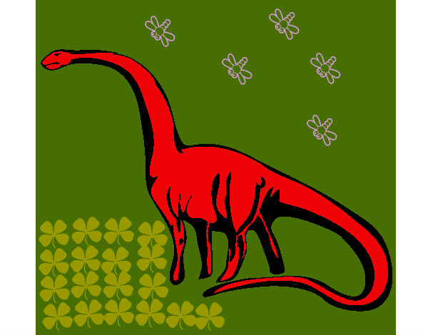 Dibujo Mamenquisaurio pintado por Danahe 