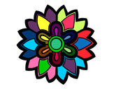 Dibujo Mándala con forma de flor weiss pintado por guille24