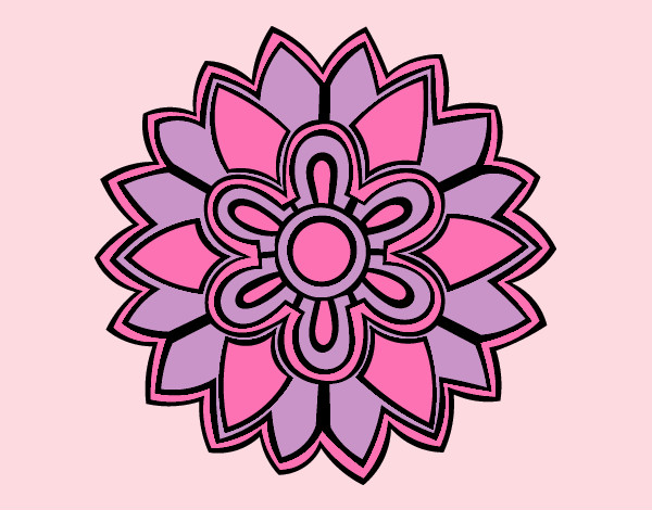 Dibujo Mándala con forma de flor weiss pintado por JAUMEEE