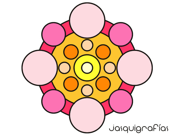 Dibujo Mandala con redondas pintado por bf94