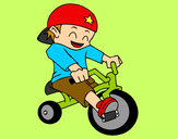 Dibujo Niño en triciclo pintado por gharhophez