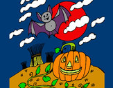 Dibujo Paisaje de Halloween pintado por queyla