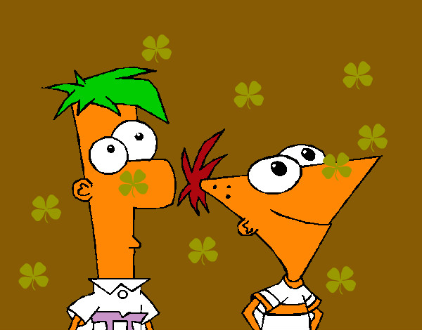 Dibujo Phineas y Ferb pintado por soren28