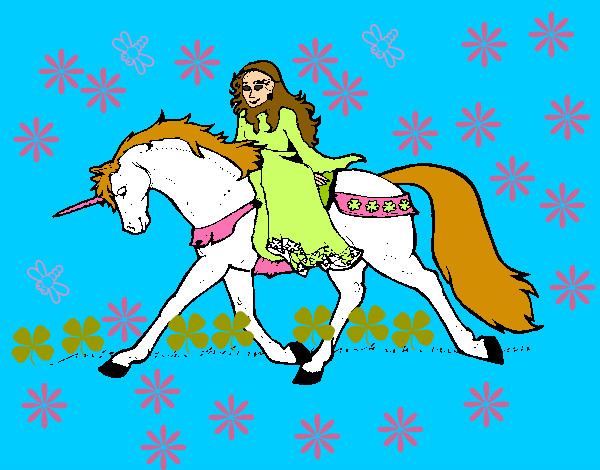 Dibujo Princesa en unicornio pintado por gharhophez