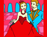 Dibujo Princesa y príncipe en el baile pintado por tantzin