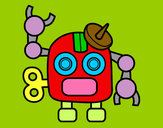 Dibujo Robot con antena pintado por izan4