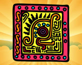Dibujo Símbolo maya pintado por anniicka
