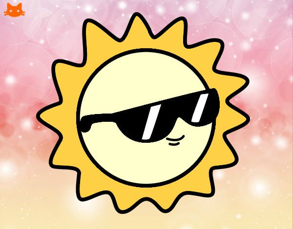 Dibujo Sol con gafas pintado por Flippy