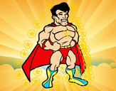 Dibujo Superhéroe musculado pintado por josegb
