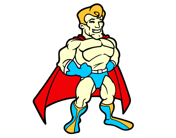 Dibujo Superhéroe musculado pintado por samuel136