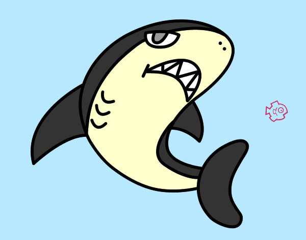 Dibujo Tiburón nadando pintado por happylion