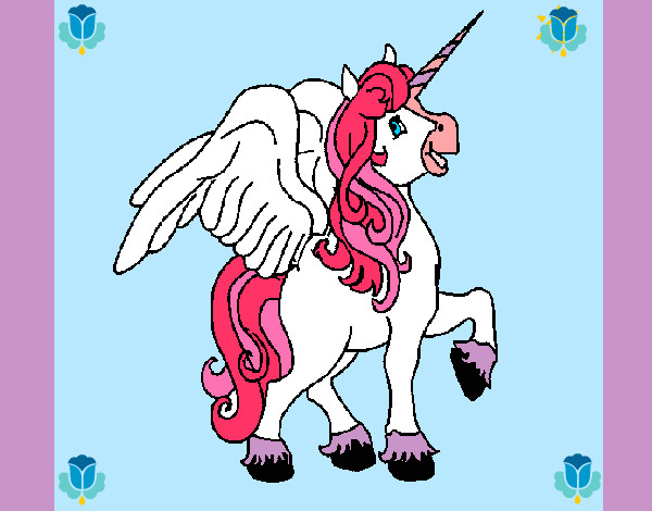 Dibujo Unicornio con alas pintado por PEPITAYO5