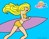 Dibujo Barbie corre al agua pintado por Helga