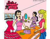 Dibujo Barbie en una tienda de ropa pintado por mikg
