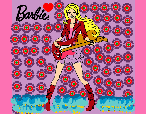 Dibujo Barbie guitarrista pintado por reina2003