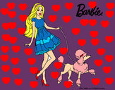 Dibujo Barbie paseando a su mascota pintado por PEPITAYO5