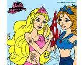 Dibujo Barbie se despiede de la reina sirena pintado por lAinhoa