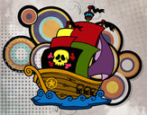 Dibujo Barco de piratas pintado por Mariajoo19