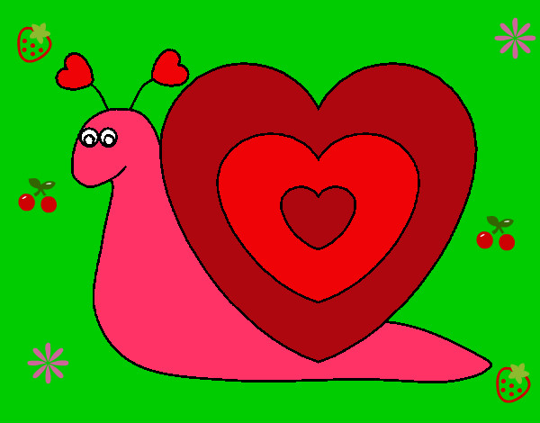 Dibujo Caracol corazón pintado por catalina5