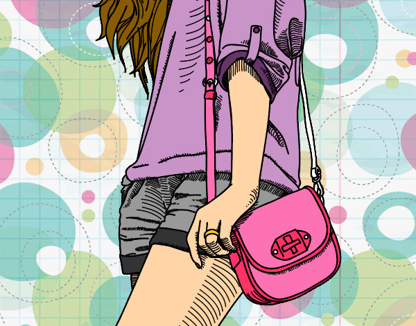 Dibujo Chica con bolso pintado por 3elena3