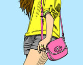 Dibujo Chica con bolso pintado por Maruu